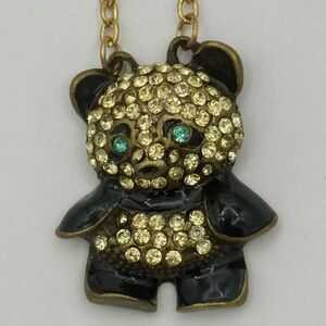 Elegant Gold and Black Panda Necklace